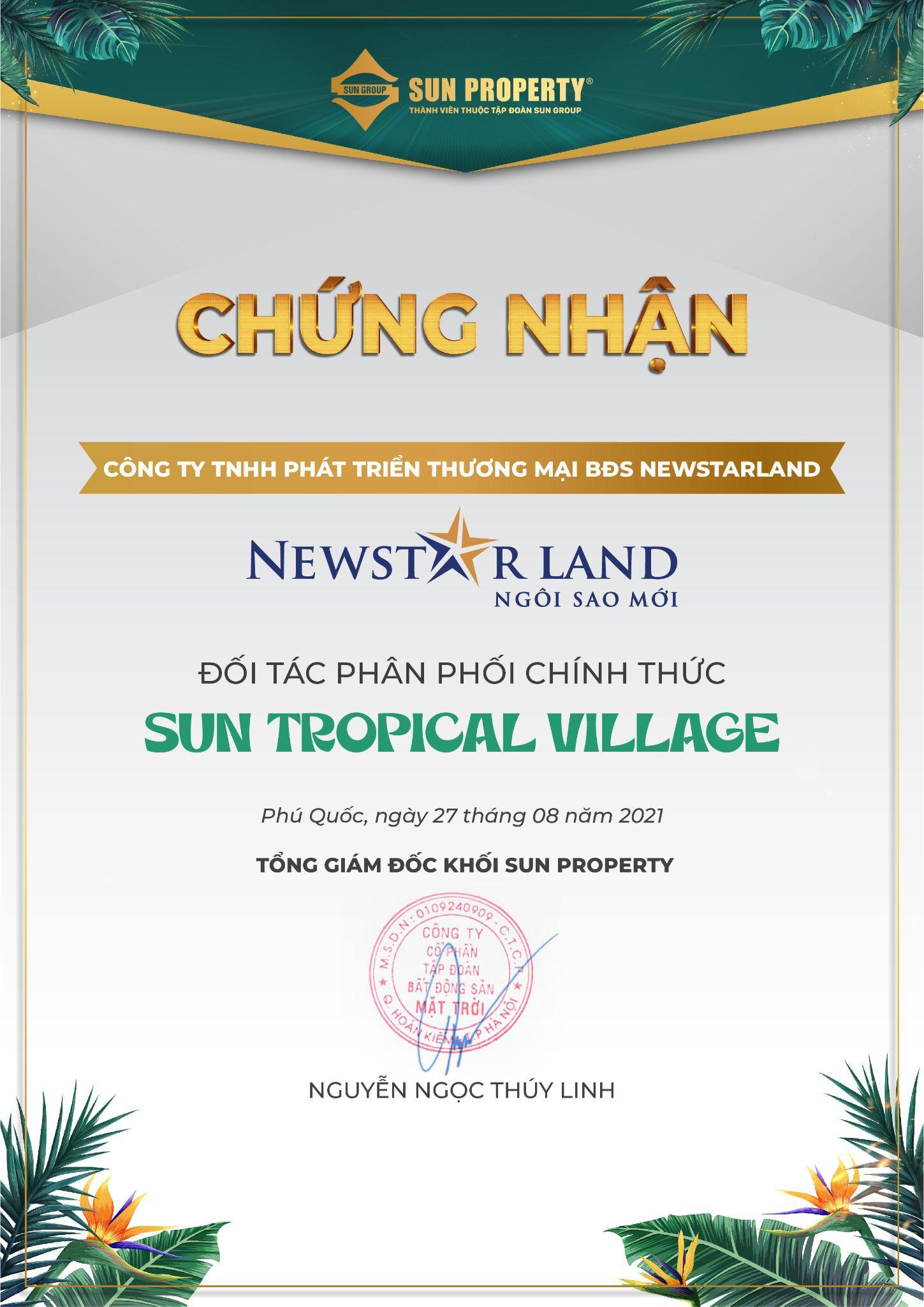 NewstarLand chính thức phân phối Sun Tropical Village.