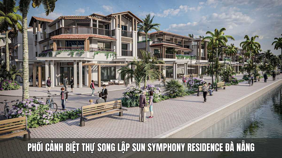 Kiến trúc biệt thự song lập nổi bật tại dự án Sun Symphony Đà Nẵng