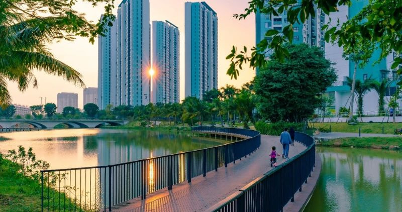 Không gian xanh mát bao phủ căn hộ 2 phòng ngủ Ecopark