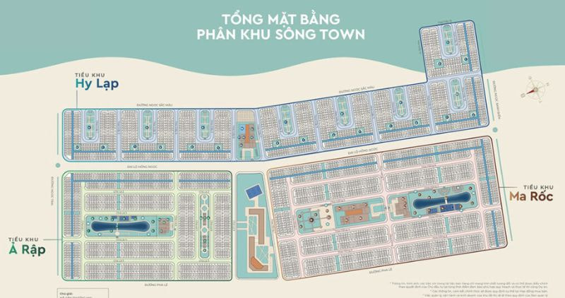 Tổng mặt bằng phân khu Sông Town