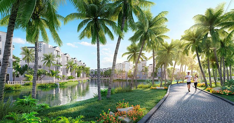 Không gian xanh mát tại phân khu Đảo Ngọc Vinhome Ocean Park 3