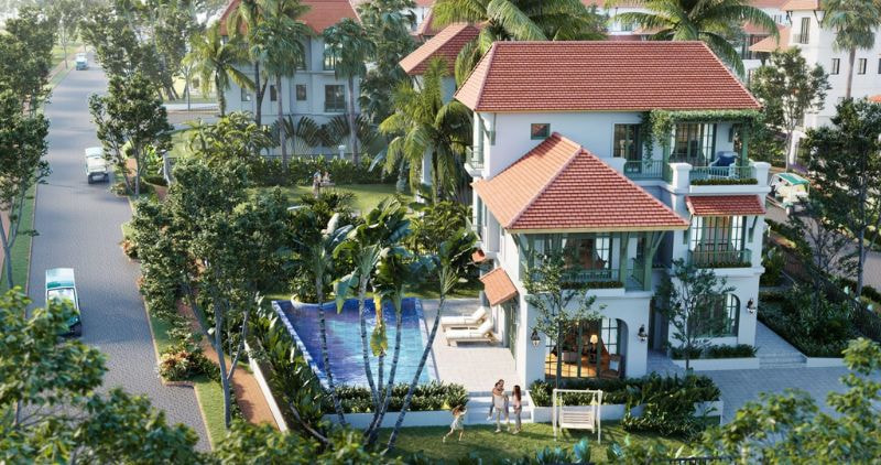 Biệt thự đơn lập Sun Vũng Tàu được bao phủ bởi không gian xanh mát