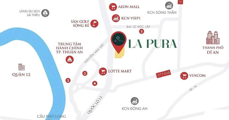 Vị trí đắc địa của căn hộ La Pura Bình Dương