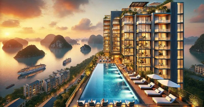 Toàn cảnh tòa tháp căn hộ SKY M Hạ Long