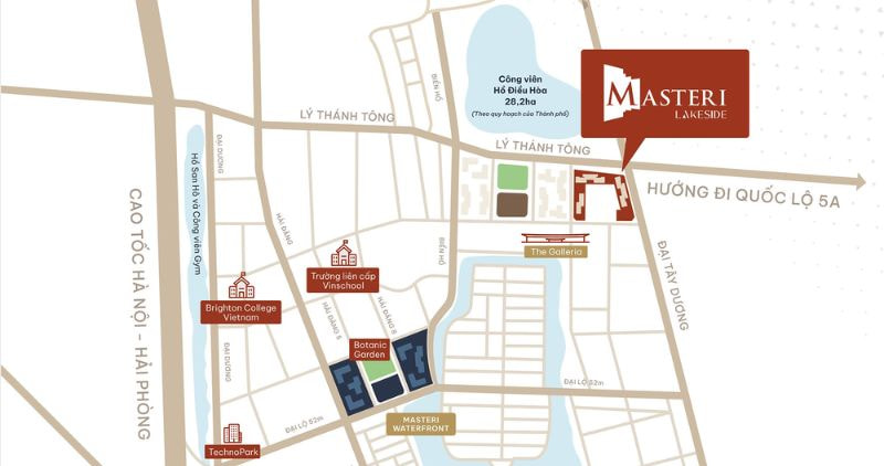 Vị trí thuận lợi của dự án Masteri Lakeside