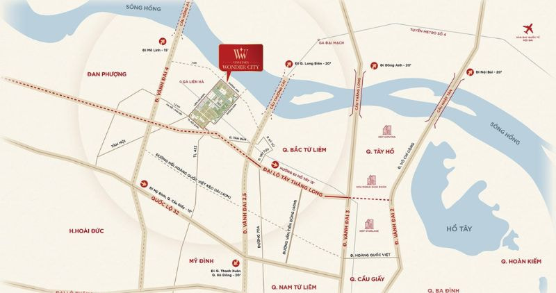 Vị trí thuận lợi của dự án Vinhomes Wonder City