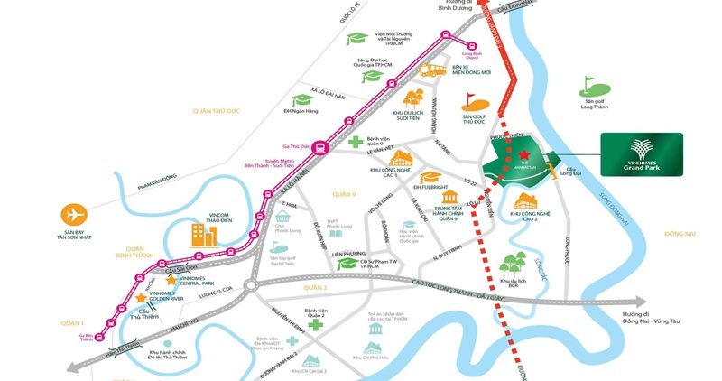Vinhomes Grand Park tọa lạc tại trung tâm TP. Thủ Đức
