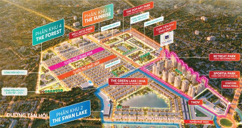 Tổng quan phân khu THE SUNRISE Vinhomes Hậu Nghĩa