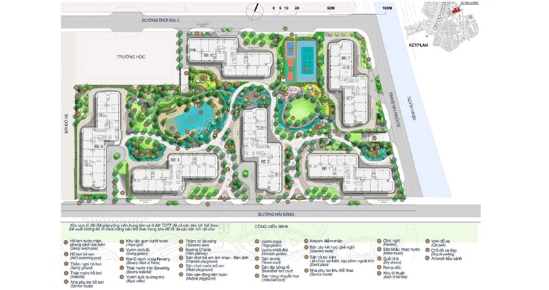 Tiểu khu The Resort có 6 tòa tháp cao tầng thuộc dòng sản phẩm Vinhomes Ruby