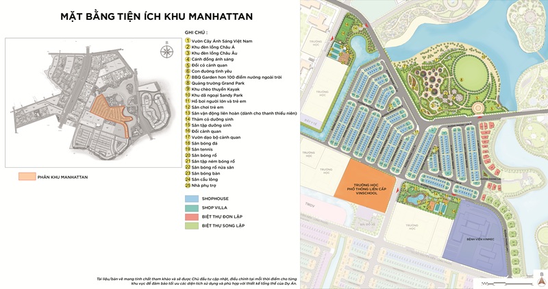 Tổng mặt bằng phân khu The Manhattan Vinhomes Grand Park