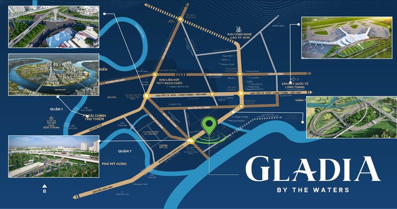 Biệt thự song lập Gladia By The Water Khang Điền sở hữu vị trí đắc địa ngay trung tâm TP. HCM