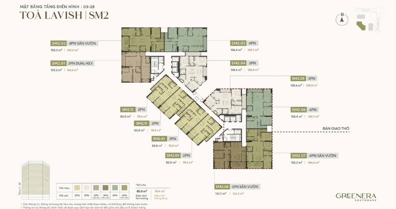Loại hình sản phẩm toà Lavish Greenera Southmark