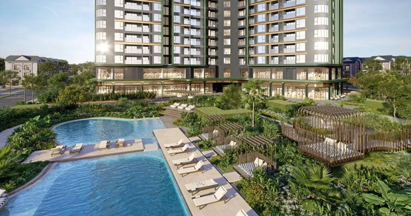 Bể bơi ngoài trời tại Lumière Spring Bay tựa như ốc đảo xanh mát giữa lòng khu đô thị, nơi thư giãn và tận hưởng trọn vẹn nhịp sống nghỉ dưỡng mỗi ngày.