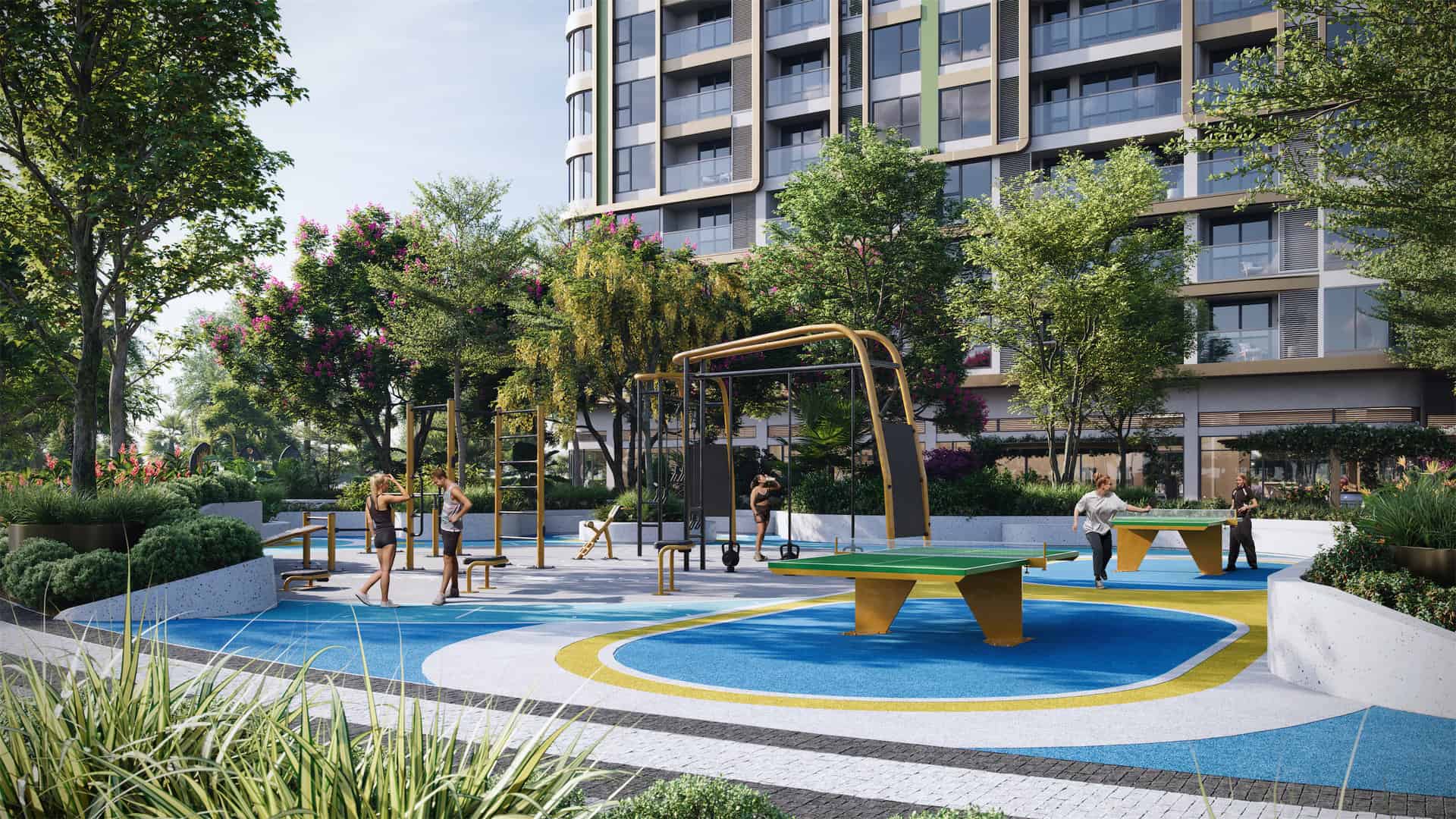 Khu vui chơi thể thao ngoài trời tại Lumière Spring Bay là không gian lý tưởng để cư dân rèn luyện sức khỏe, thư giãn và gắn kết mỗi ngày.